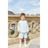 Copenhagen Colors Sky Blue W Cream Stripe Seersucker Sporty Shorts