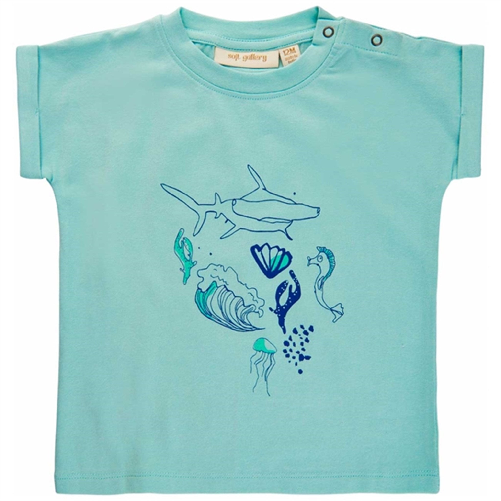 Soft Gallery Canal Blue Frederick Sealife T-shirt
