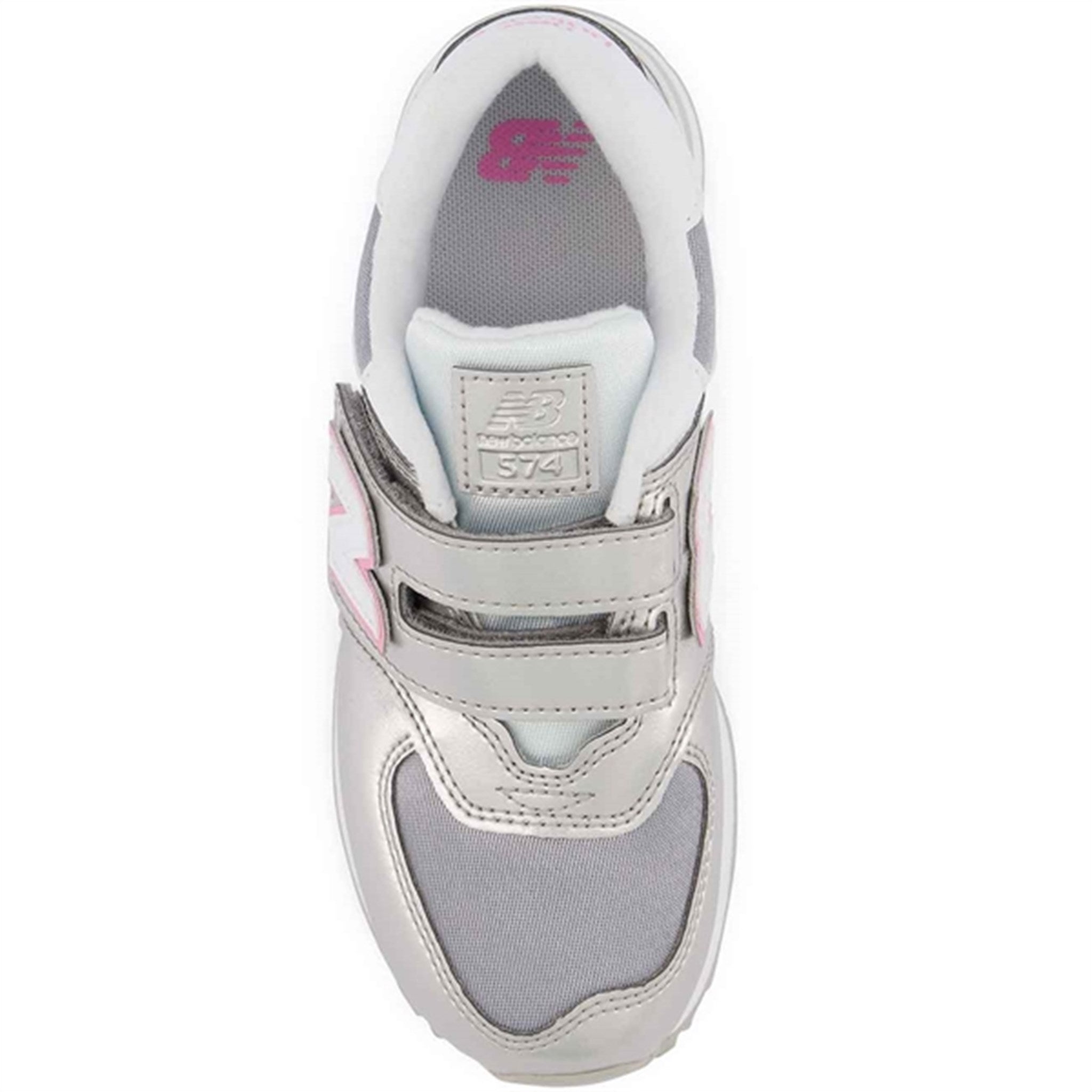 New Balance 574 Silver Metallic/Bubblegum Sneakers 3