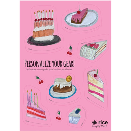RICE Cake Theme Klistermærker til Matboks