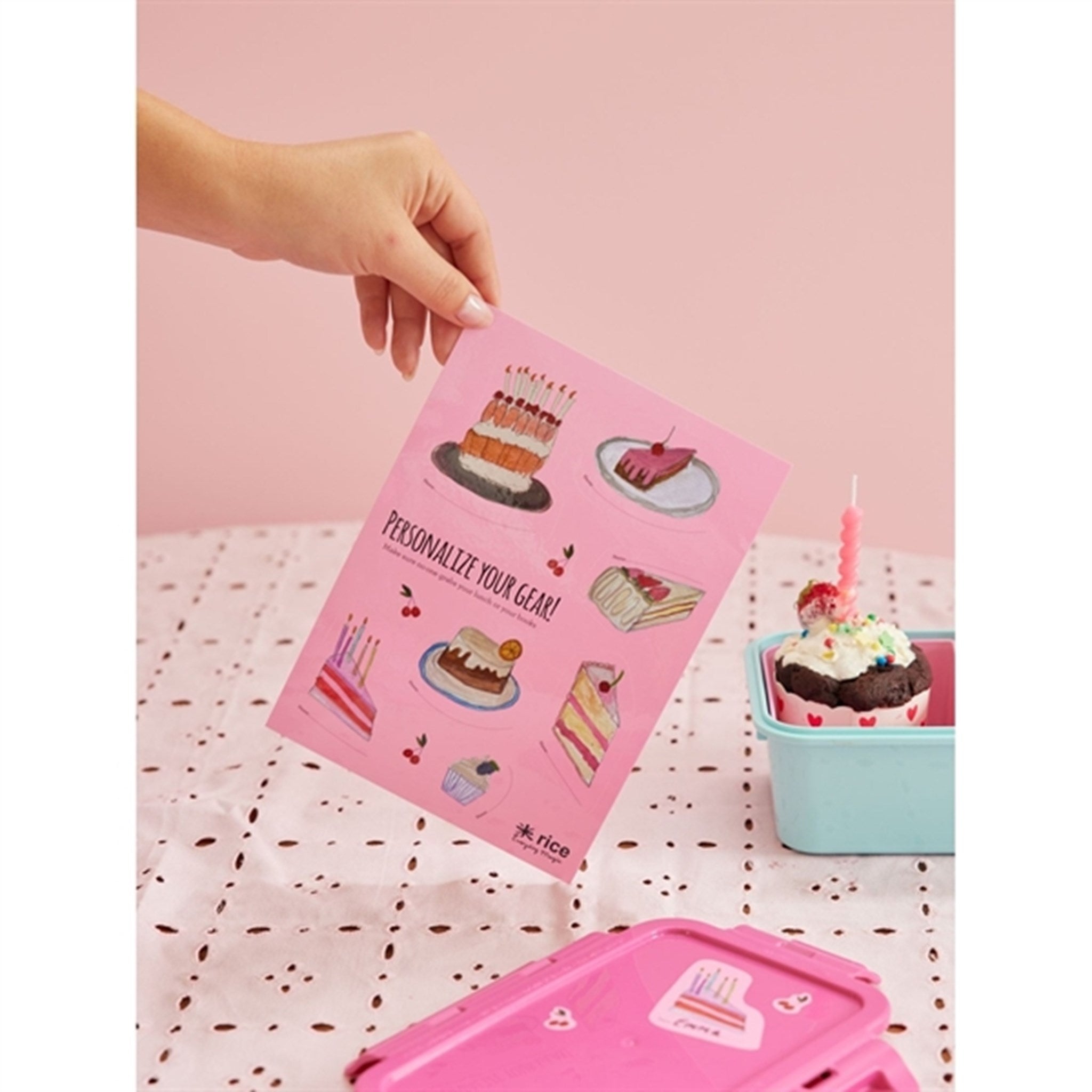 RICE Cake Theme Klistermærker til Matboks 3