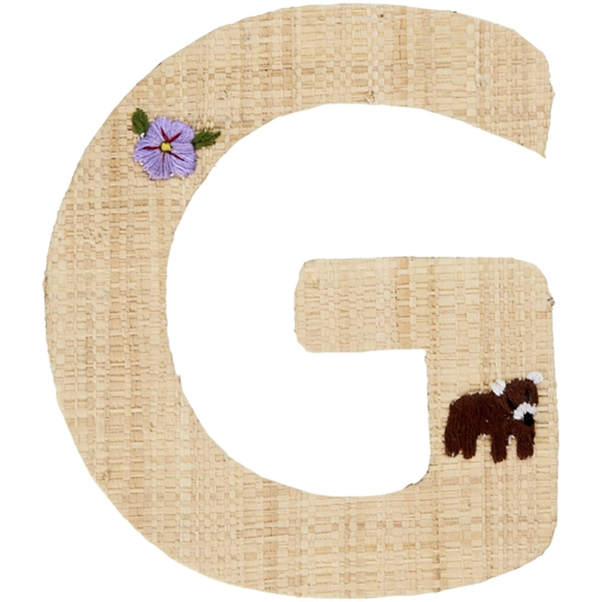 RICE Nature Raffie Klistremerke Bogstav Flowers & Animals