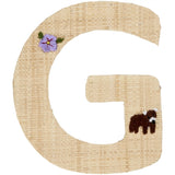 RICE Nature Raffie Klistremerke Bogstav Flowers & Animals