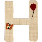 RICE Nature Raffie Klistremerke Bogstav Flowers & Animals