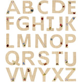 RICE Nature Raffie Klistremerke Bogstav Flowers & Animals