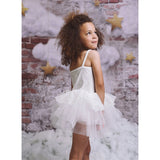 Dolly by Le Petit Tom Velvet Leotard With Tulle Tutu Kjole Off White