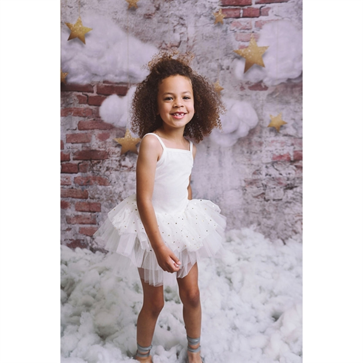 Dolly by Le Petit Tom Velvet Leotard With Tulle Tutu Kjole Off White 2