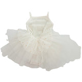 Dolly by Le Petit Tom Velvet Leotard With Tulle Tutu Kjole Off White