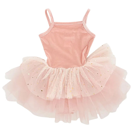 Dolly by Le Petit Tom Velvet Leotard With Tulle Tutu Kjole Ballet Pink