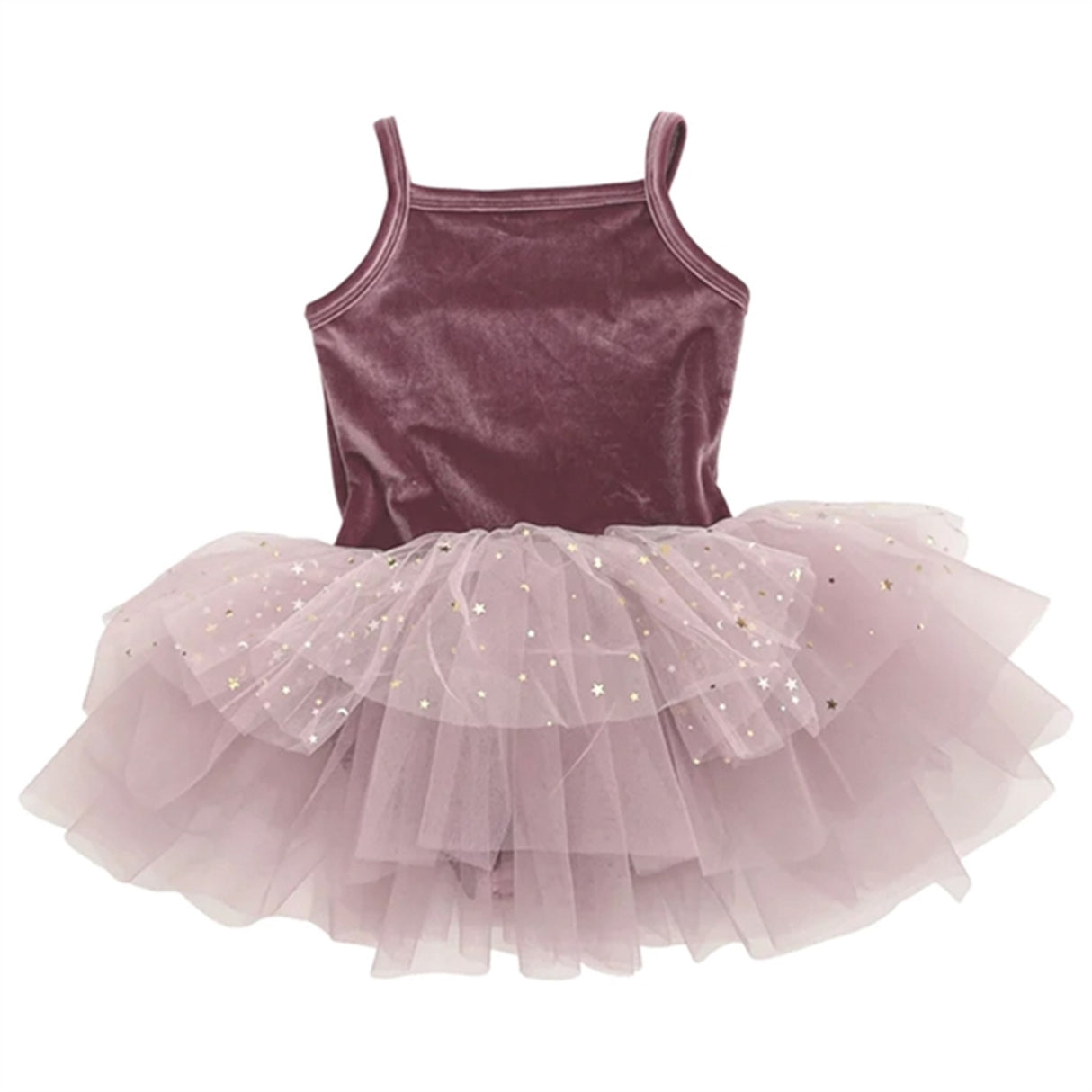 Dolly by Le Petit Tom Velvet Leotard With Tulle Tutu Kjole Dusty Violet