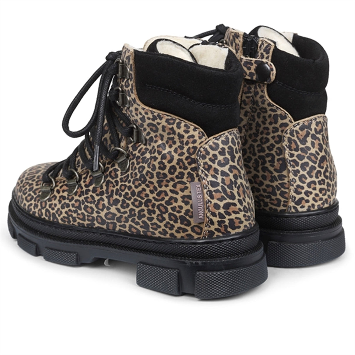 Angulus Tex-Støvle Med Snøre Og Lynlås Brown Leo/Black 3