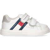 Tommy Hilfiger Flag Low Cut Borrelås Sneakers White/Silver