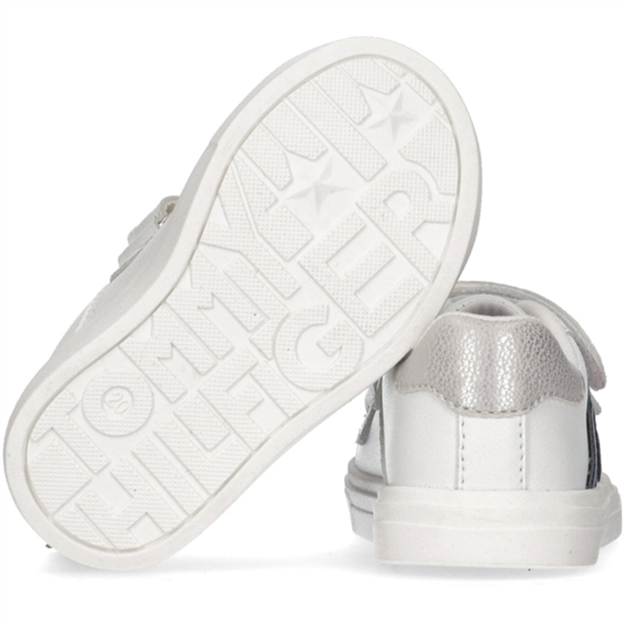 Tommy Hilfiger Flag Low Cut Borrelås Sneakers White/Silver