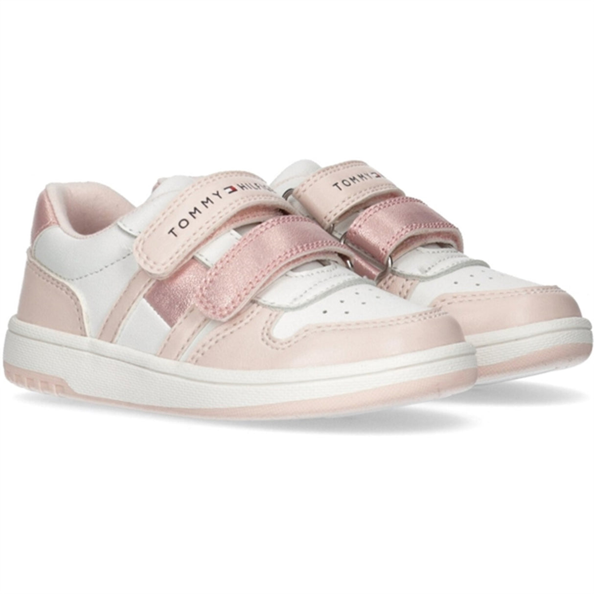 Tommy Hilfiger Low Cut Borrelås Sneakers Pink/White