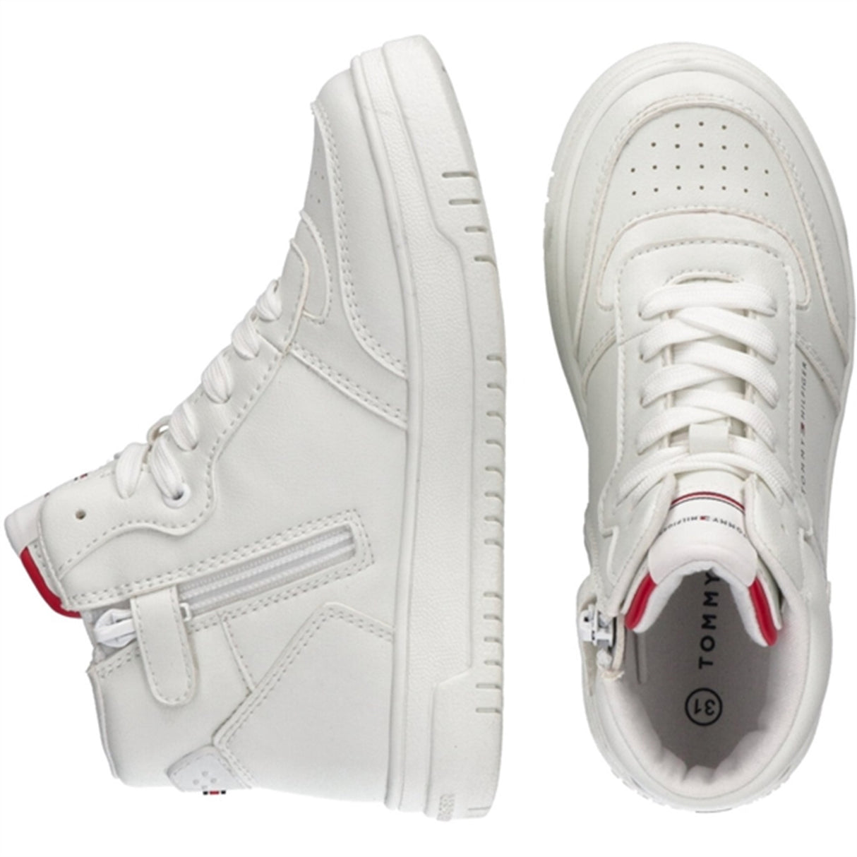 Tommy Hilfiger High Topp Lace-Up Sneaker Off White