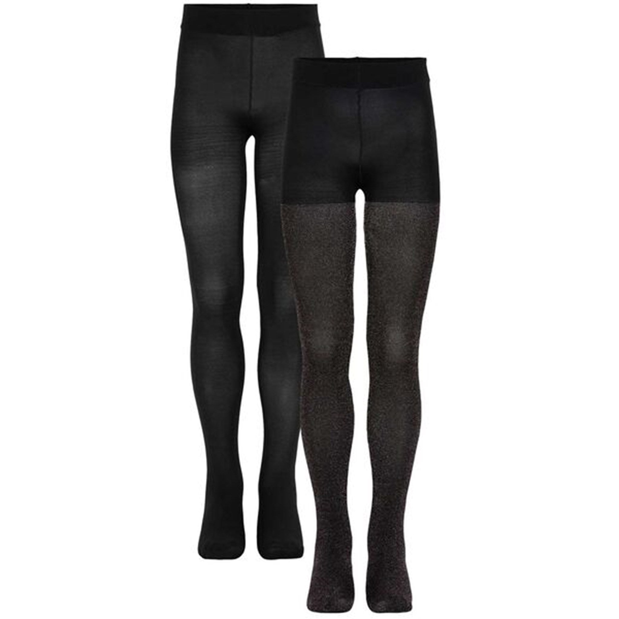 The New 2-pack Tights Black Glitter / Solid