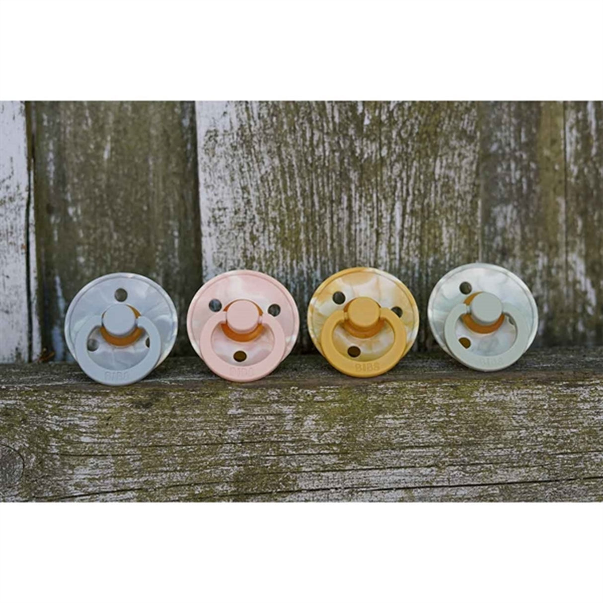 Bibs Colour Latex Sutter 2-pack Rund Tie Dye Blush Ivory