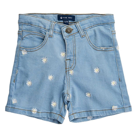 The New Light Blue Denim Broidery Denim Shorts