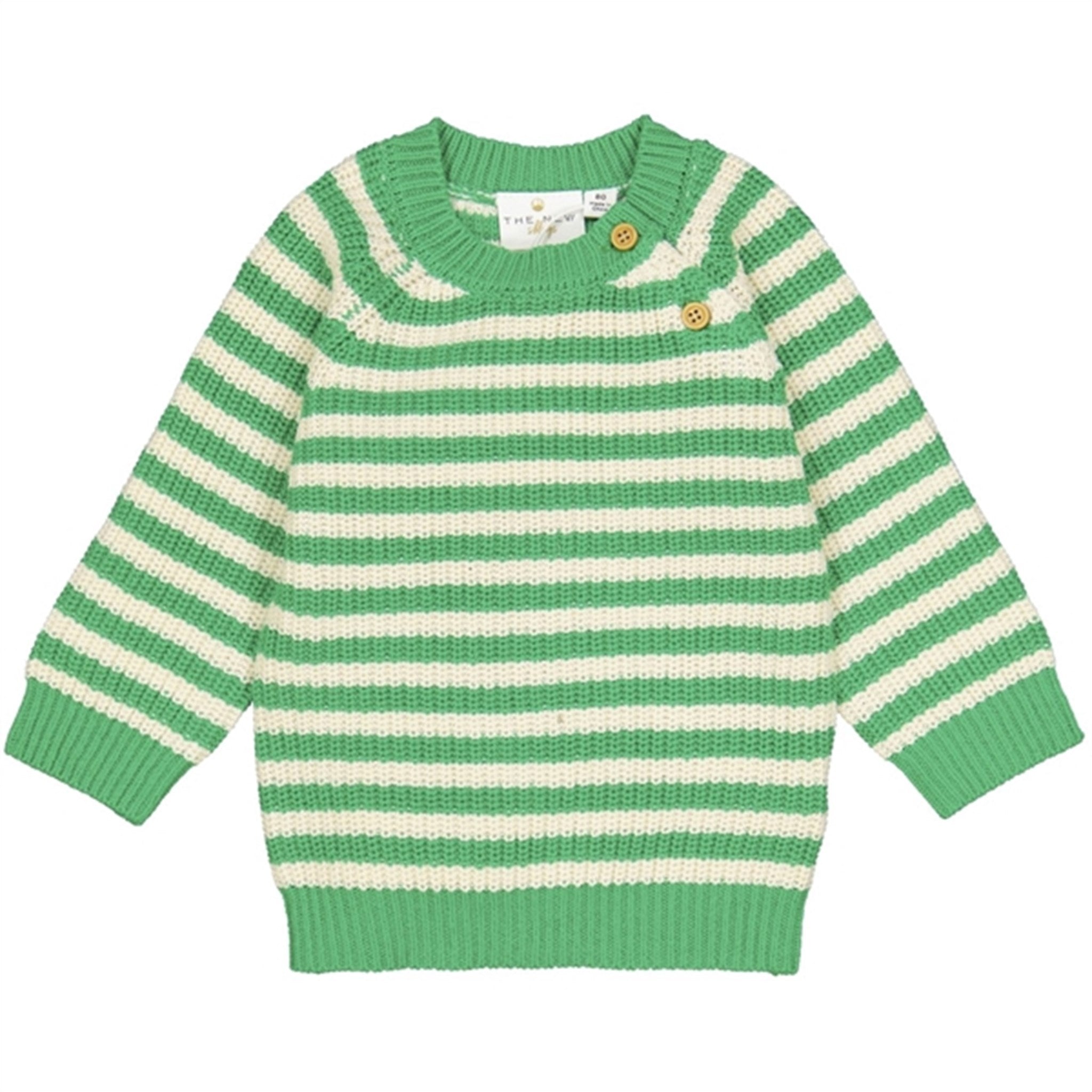 THE NEW Siblings Bright Green Ilfred Strikk Sweater