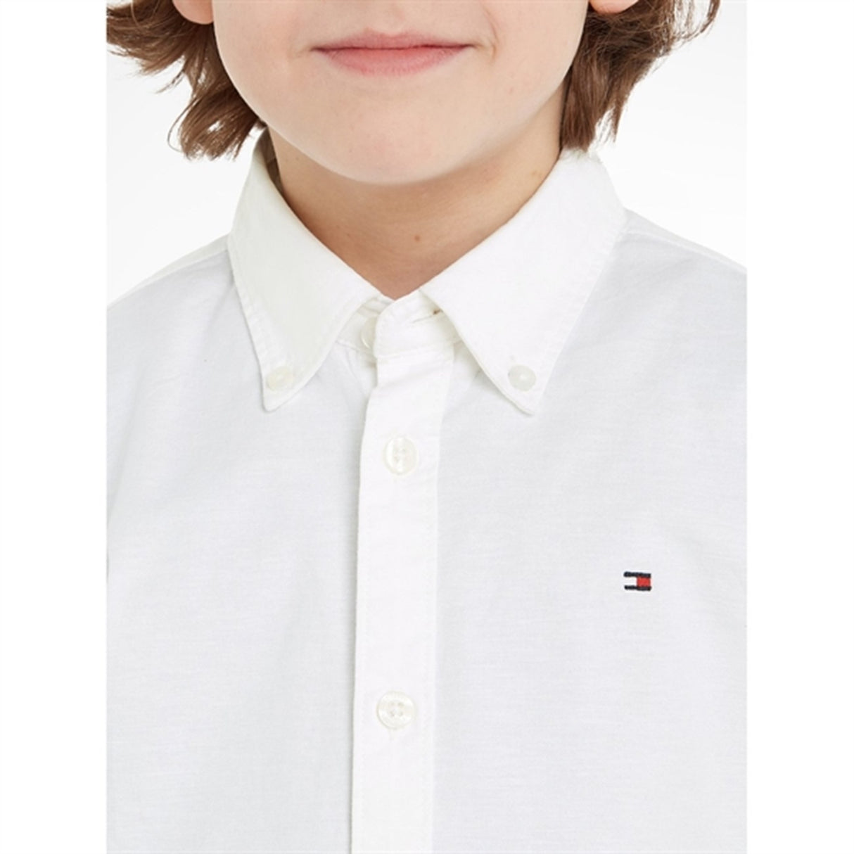 Tommy Hilfiger Boy Stretch Oxford Skjorte White