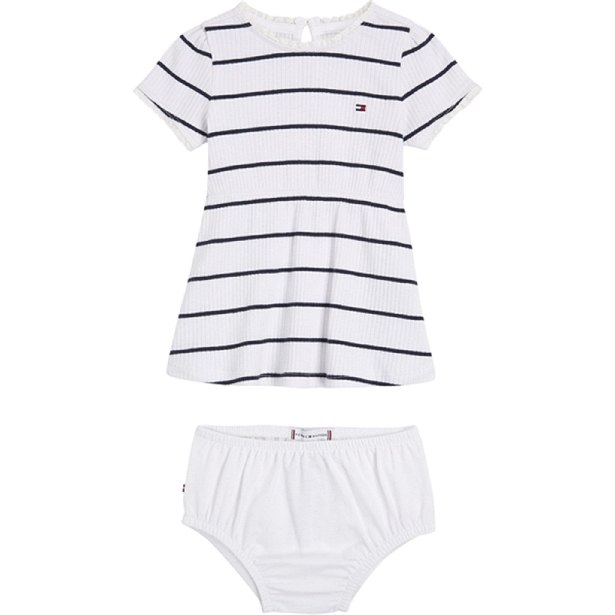 Tommy Hilfiger Baby Striped Rib Kjole White / Desert Sky Stripe