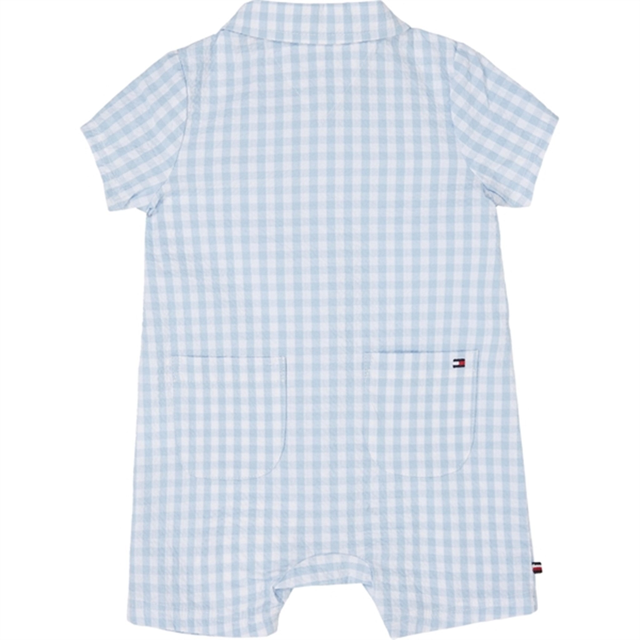 Tommy Hilfiger Baby Gingham Rompers White / Blue Check 3