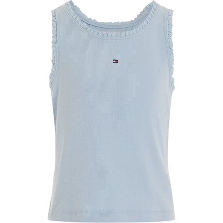 Tommy Hilfiger Essential Rib Lace Tank Topp Breezy Blue