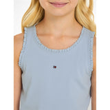 Tommy Hilfiger Essential Rib Lace Tank Topp Breezy Blue