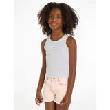 Tommy Hilfiger Essential Rib Lace Tank Topp White