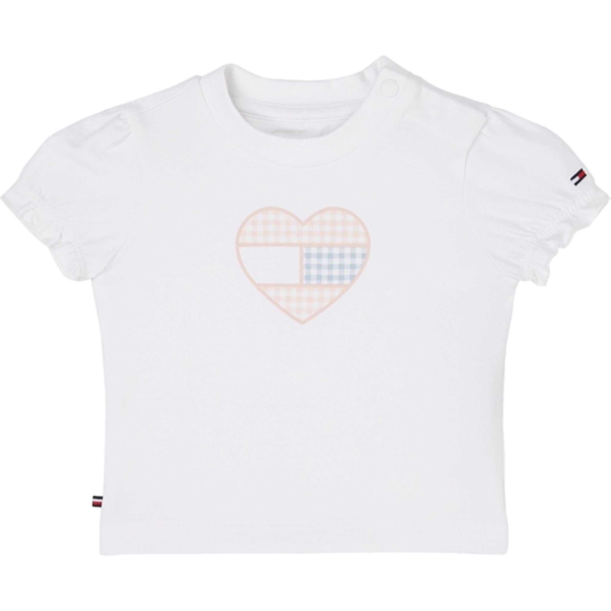 Tommy Hilfiger Baby Ruffle Gingham Flag T-Shirt White