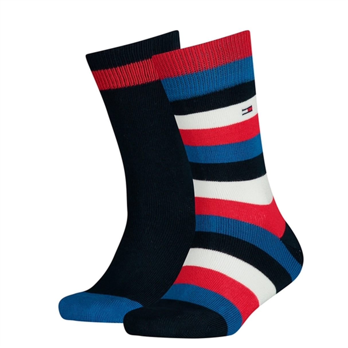 Tommy Hilfiger 2-Pakning Basic Sokker Stripe Midnight Blue