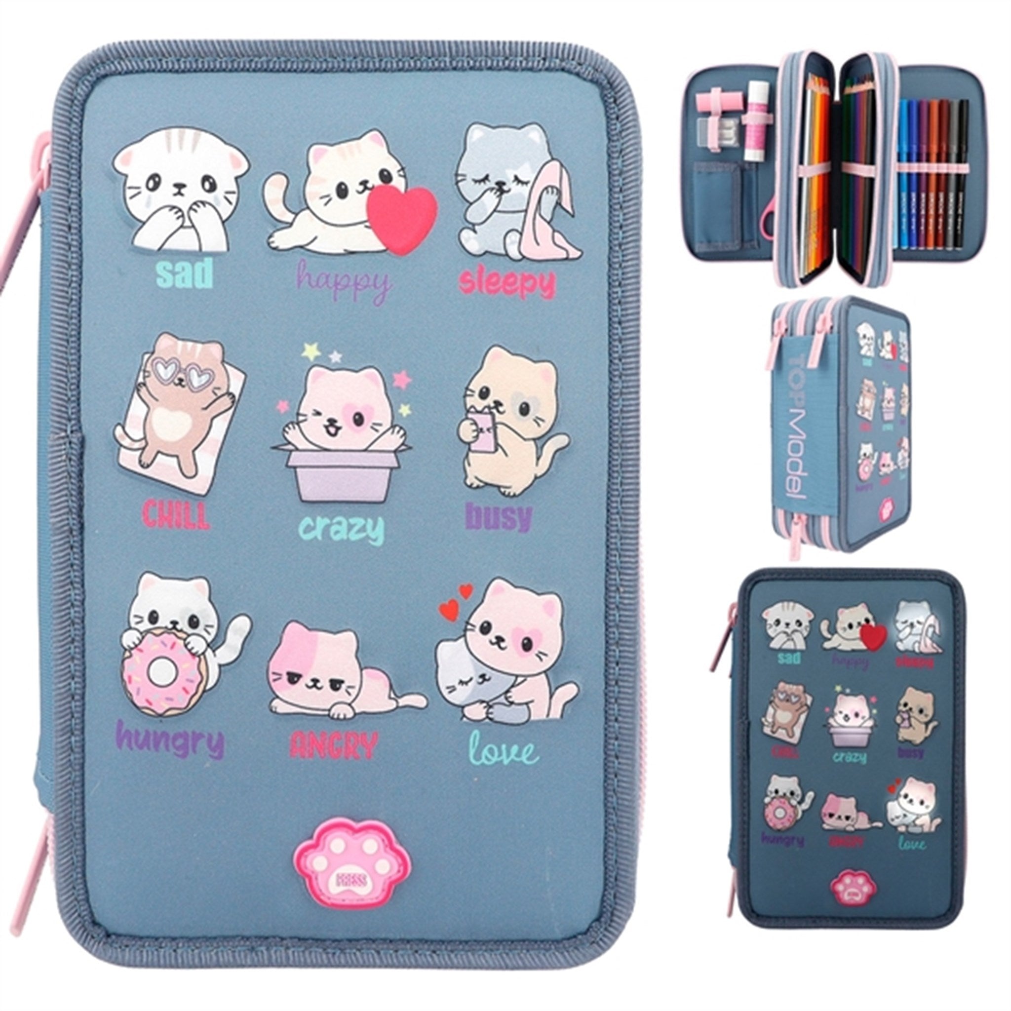 TOPModel Cats Mood Barometer Pencil Case with LED 2