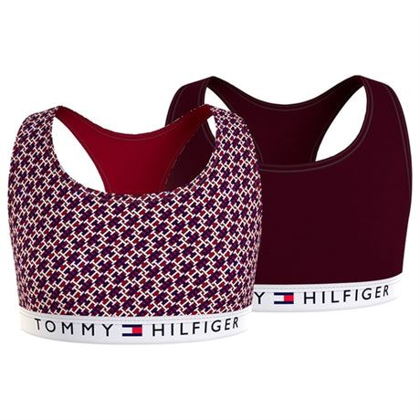 Tommy Hilfiger Bralette 2-Pakning Monogram / Deep Burgundy