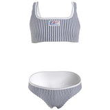 Tommy Hilfiger Bikini Wsw Seersucker Indigo Blue/ White