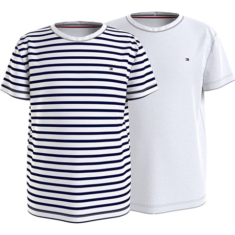 Tommy Hilfiger T-shirt Print 2-pakning Desert Sky Breton/White