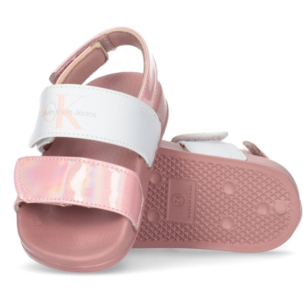 Calvin Klein Borrelås Sandal Pink/White