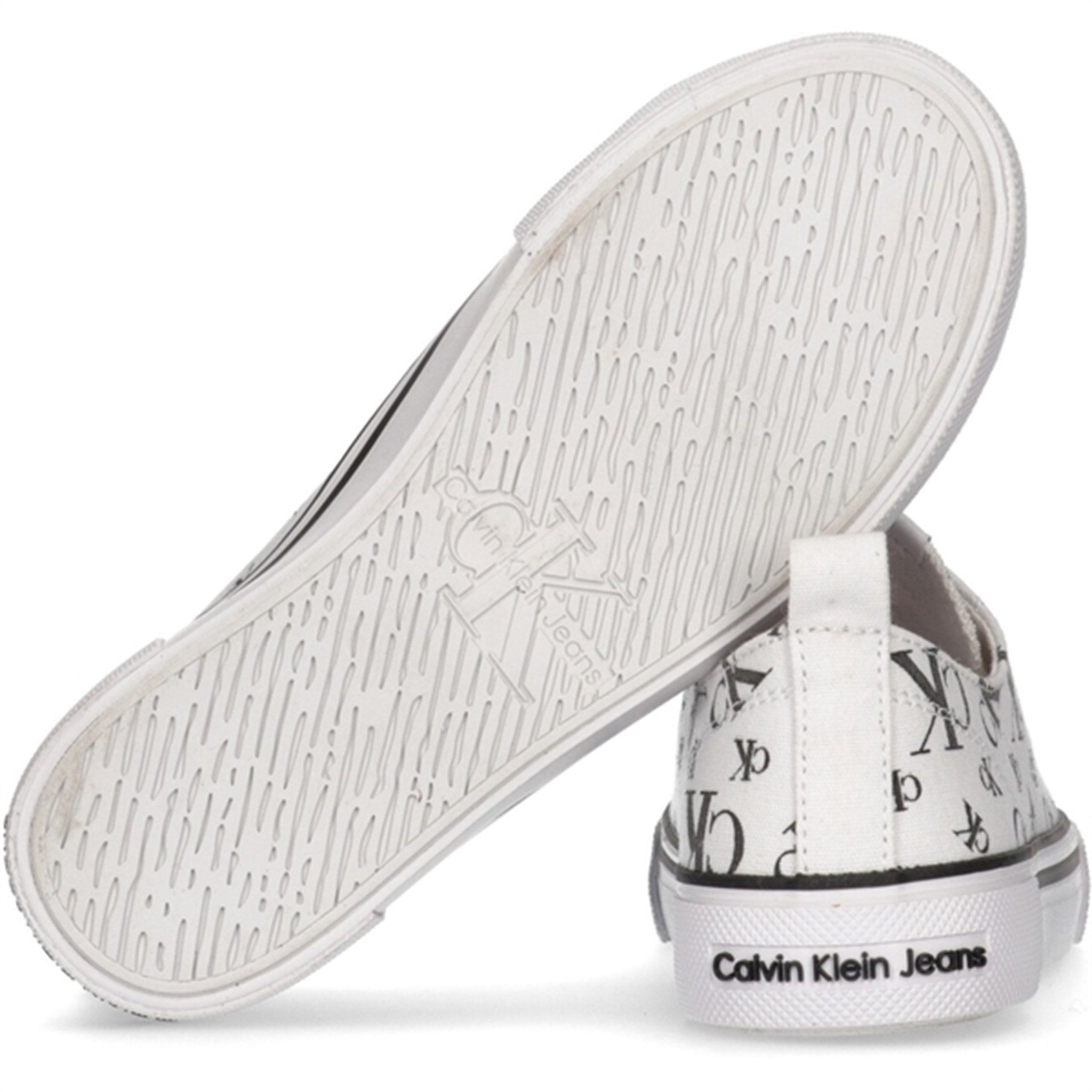 Calvin Klein Logo All Over Low Cut Lace-Up Sneakers White 5
