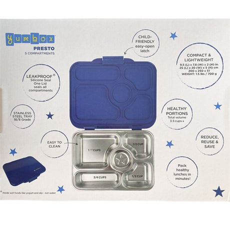 Yumbox Presto Stainless Steel Matbokser Santa Fe Blue 2