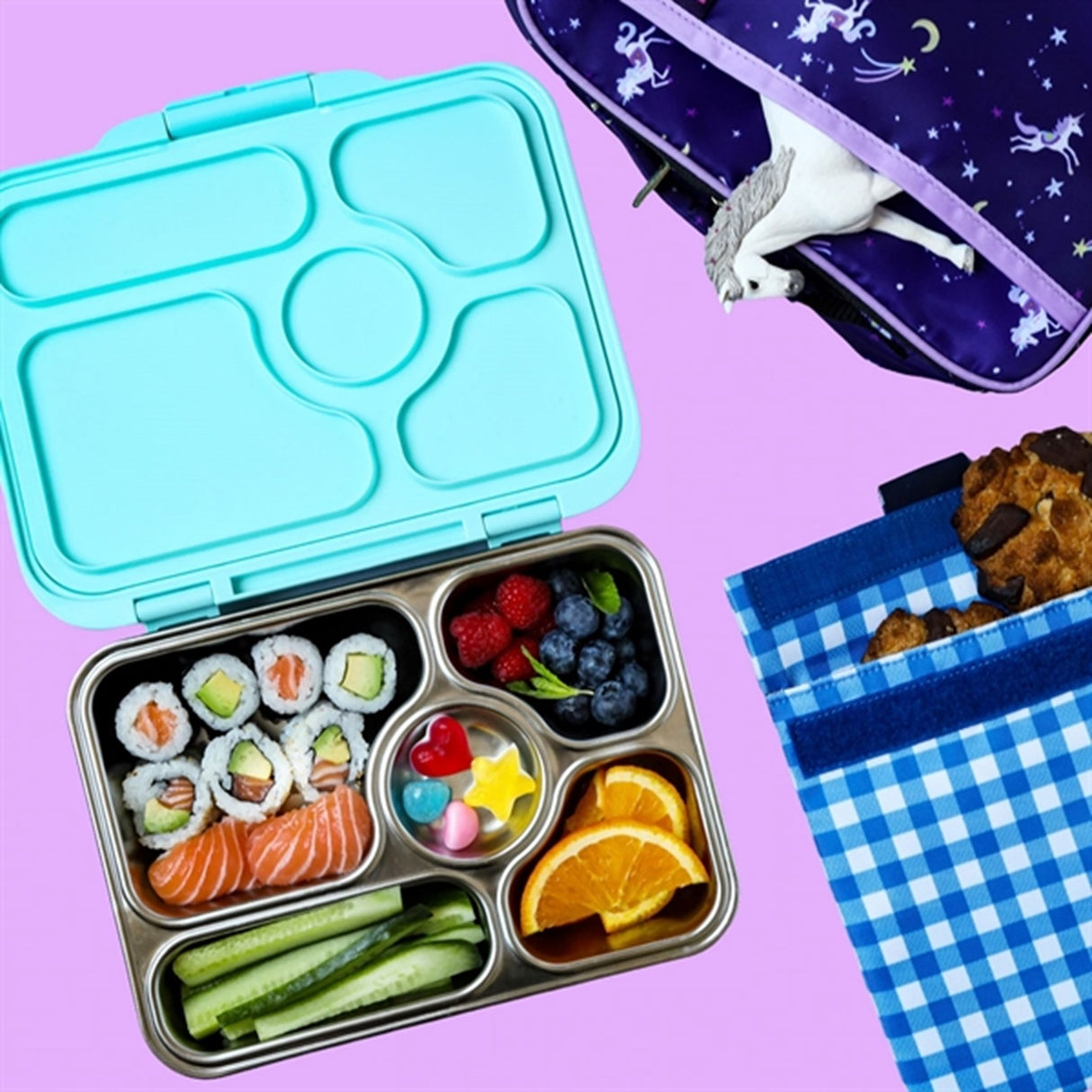 Yumbox Presto Stainless Steel Matbokser Tulum Blue 9